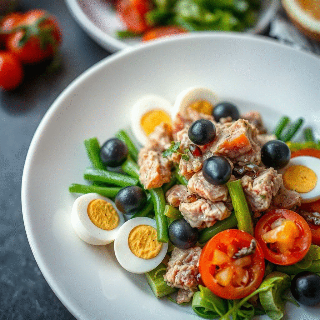 Auténtica Ensalada Niçoise Francesa Tradicional con Atún - Receta Fácil (1)