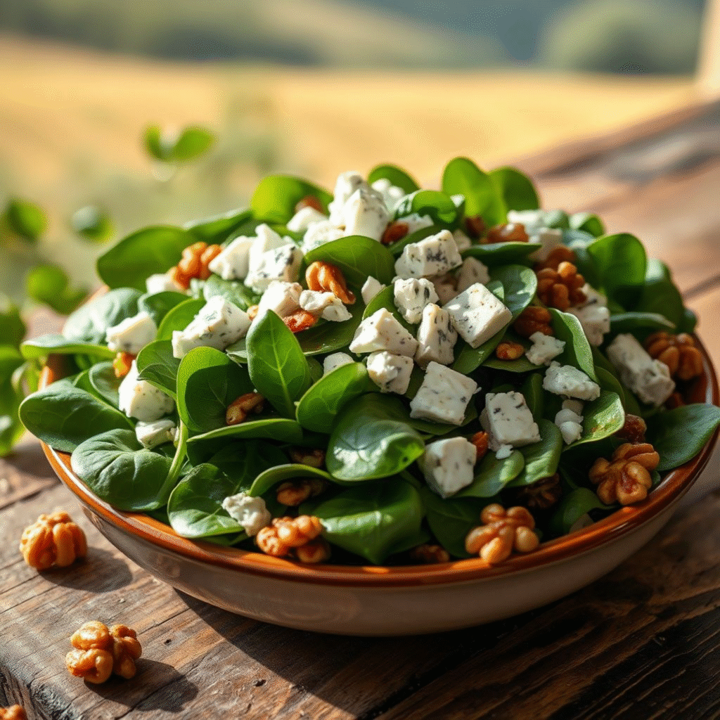 Auténtica Ensalada de Espinacas Italiana con Gorgonzola y Nueces - Receta Tradicional 1