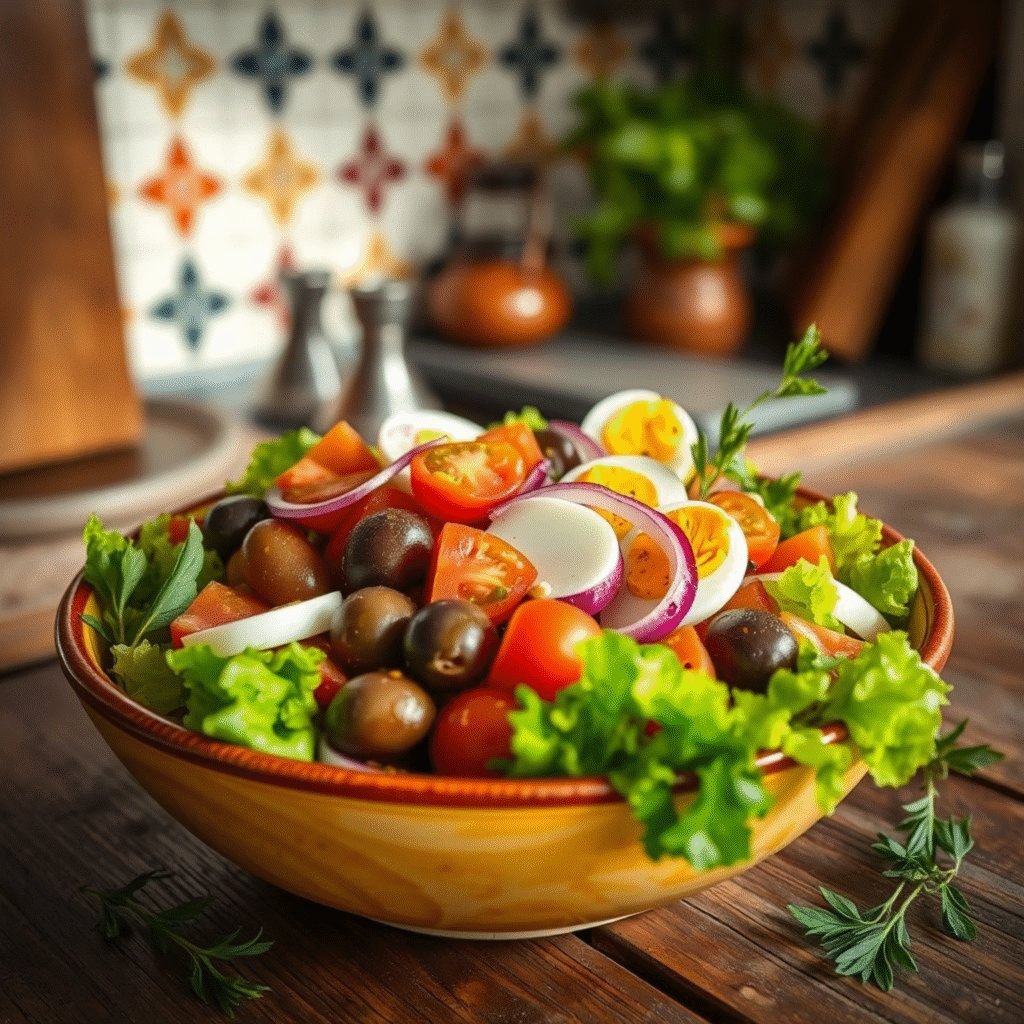 Ensalada Española Mixta Auténtica - Receta Mediterránea con Aceitunas Tradicionales 1