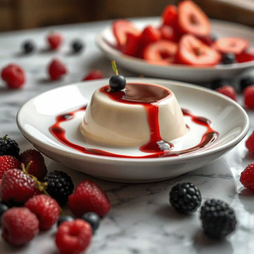 Panna Cotta Italiana Auténtica con Coulis de Frutos Rojos 1