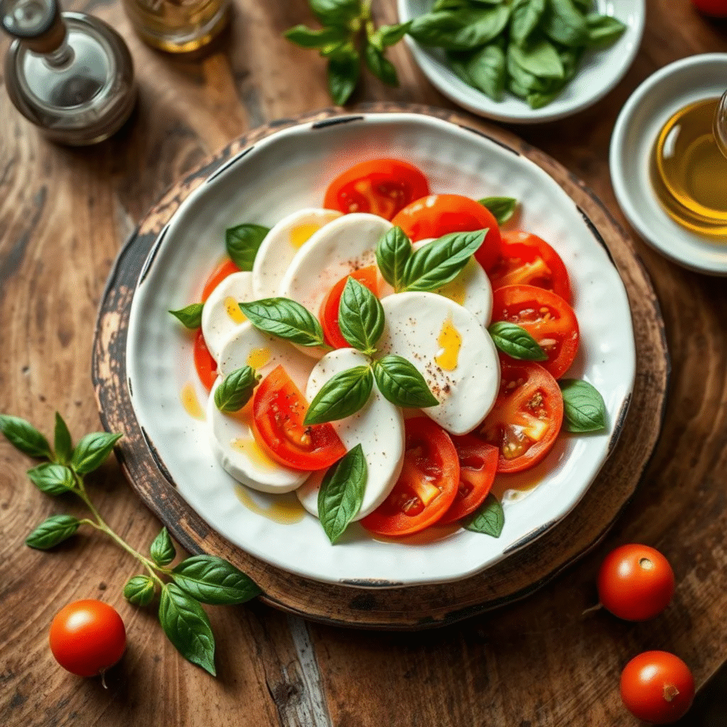 Receta Ensalada Caprese Italiana Tradicional - Mozzarella Tomate Albahaca 1