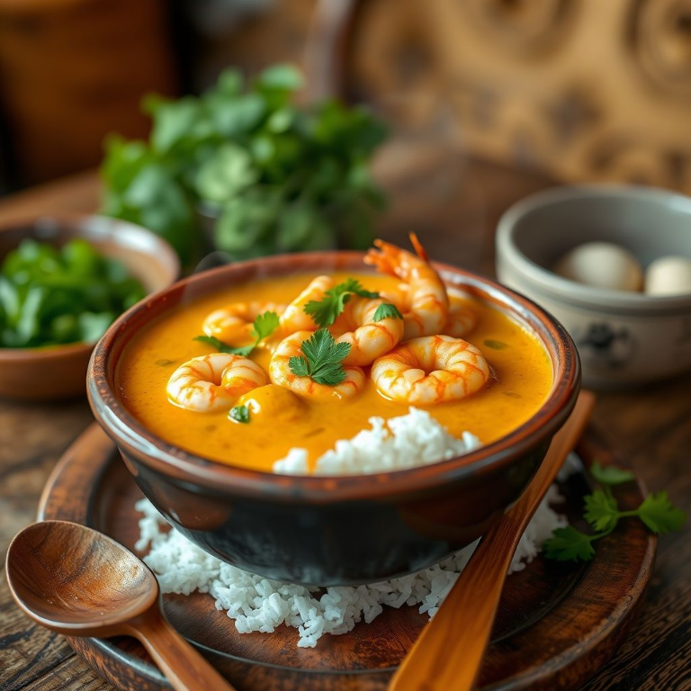 Vatapá Brasileño - Guiso Cremoso de Camarones y Maní de Bahía