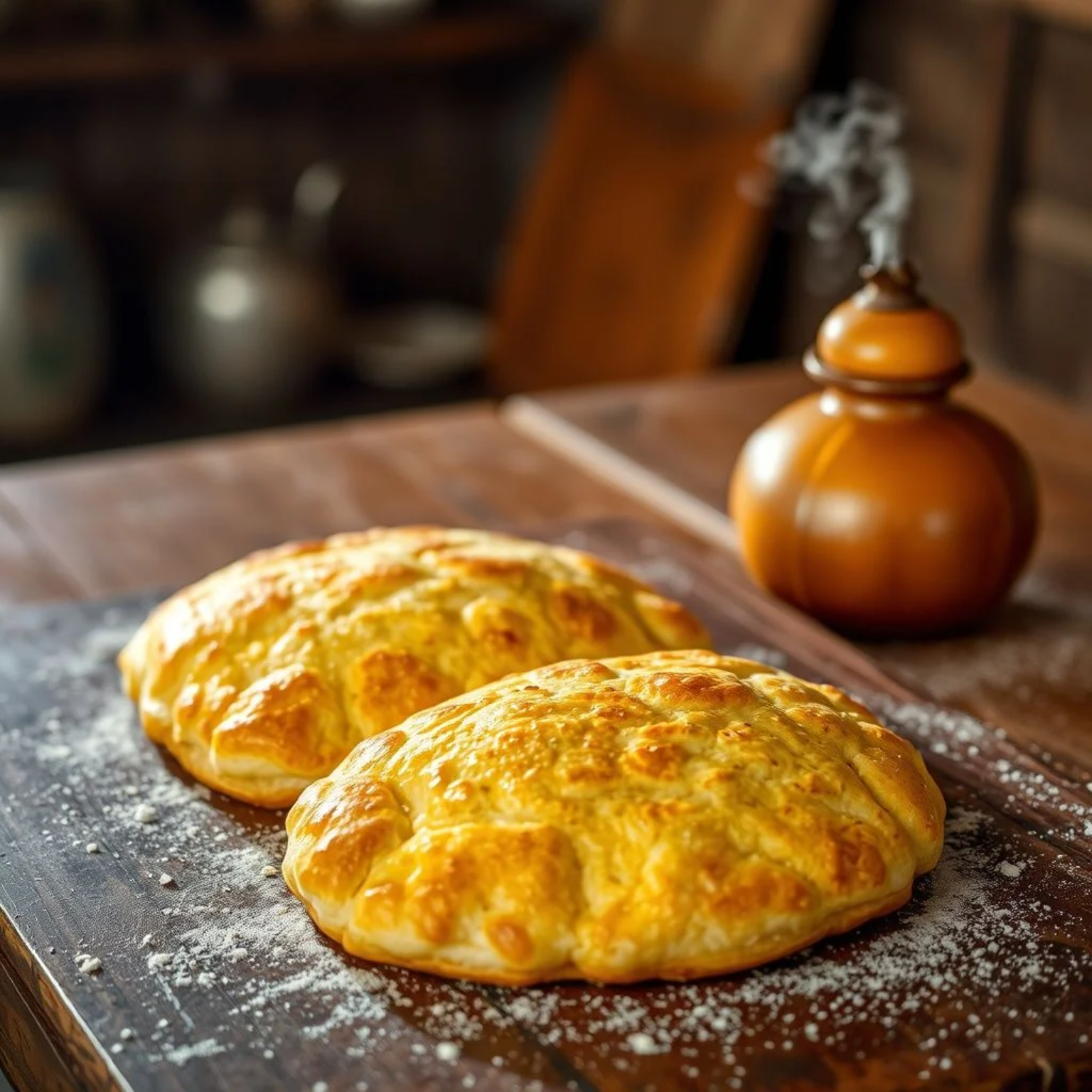 Tortas fritas argentinas doradas y crujientes sobre mesa rústica con mate, receta tradicional casera