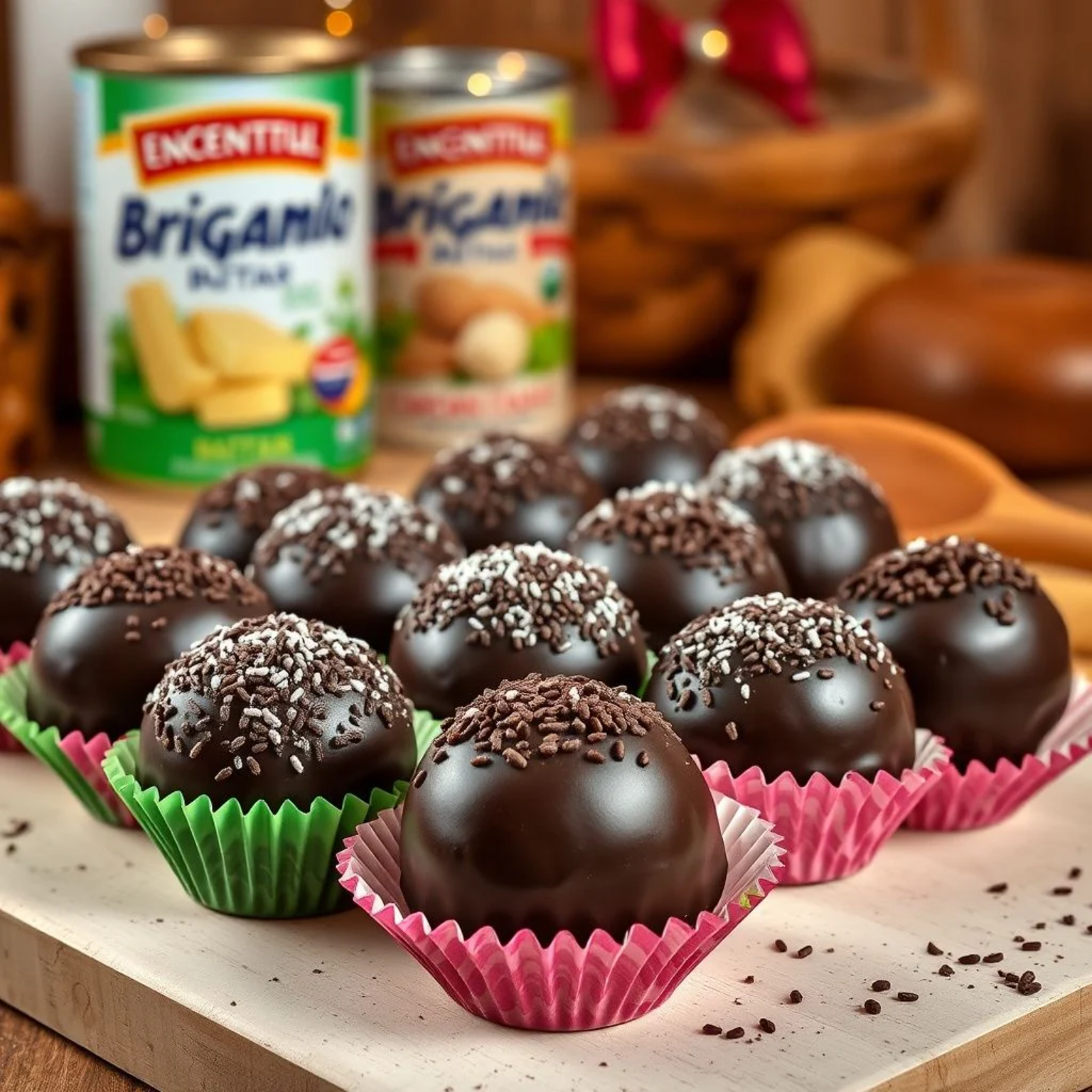 Brigadeiros brasileños auténticos con granillo de chocolate, receta fácil paso a paso