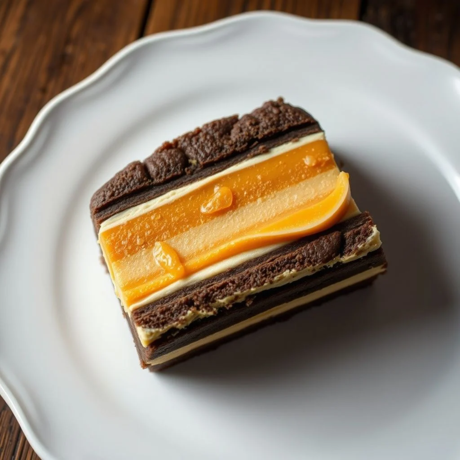 Chocotorta argentina casera con capas perfectas de crema sedosa y galletitas chocolate, corte perfecto mostrando texturas