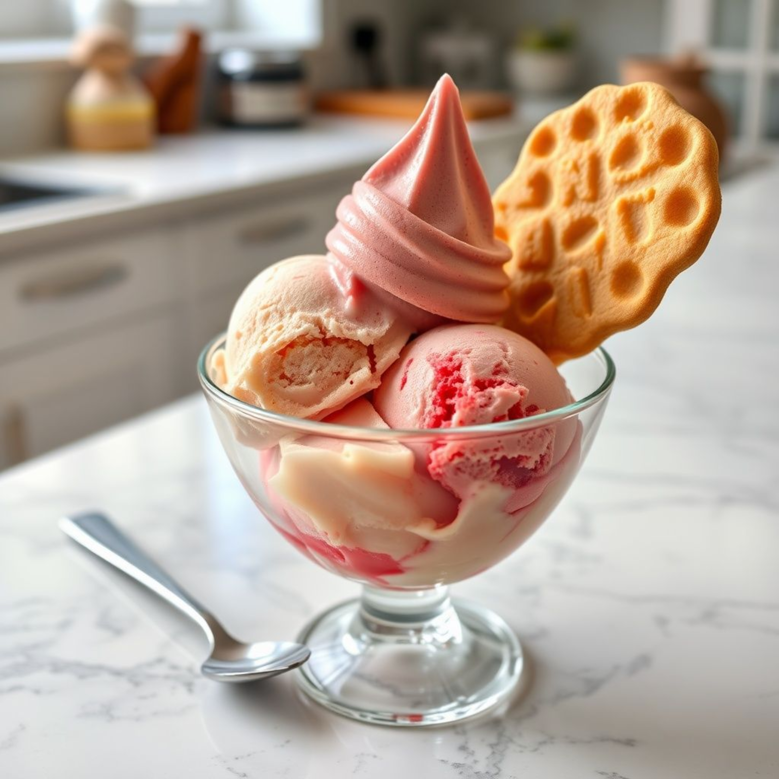 Gelato italiano casero cremoso servido en copa elegante con textura sedosa y colores vibrantes típicos del helado artesanal tradicional
