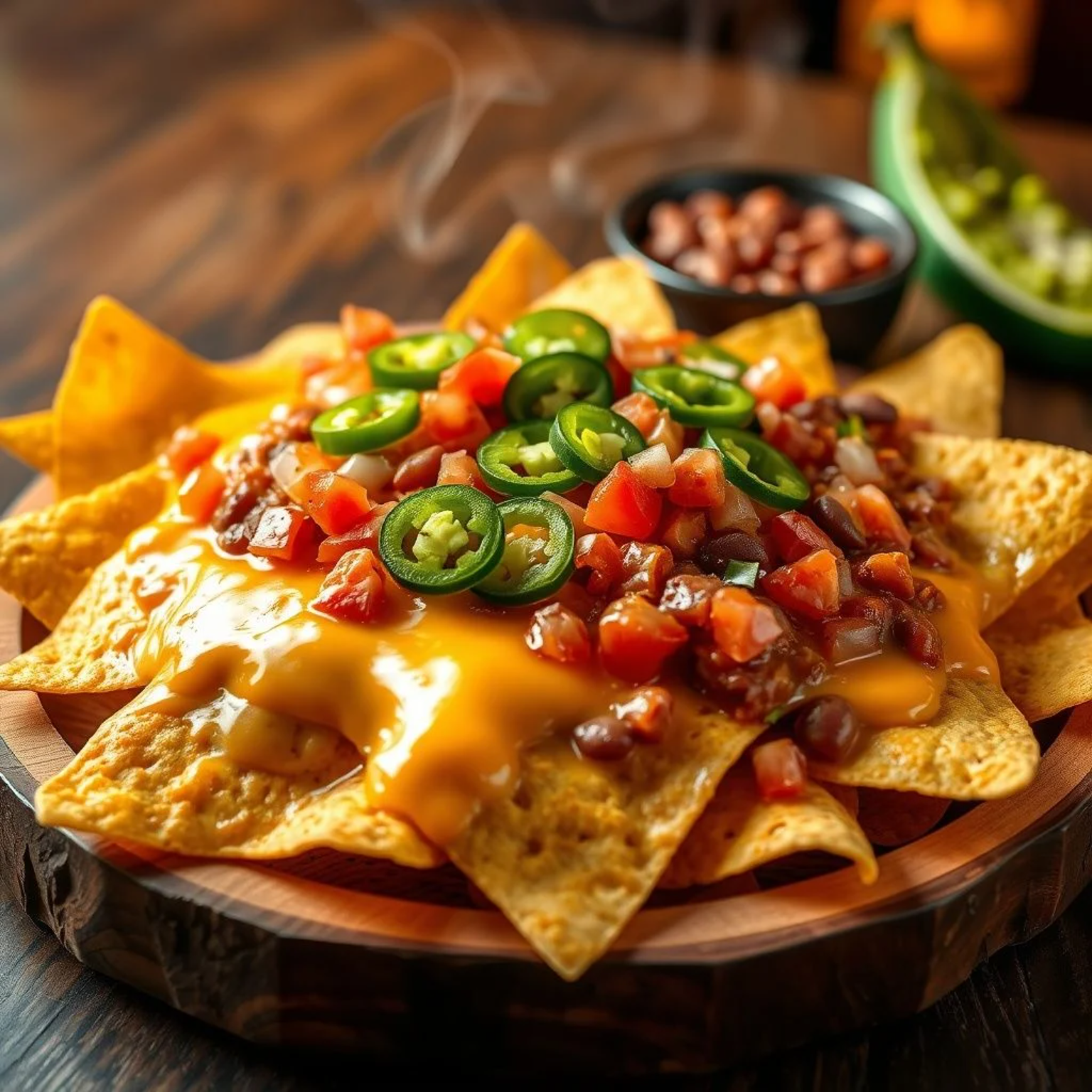 Nachos caseros crujientes con queso derretido y jalapeños - receta mexicana tradicional