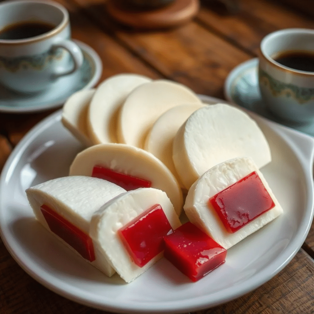Romeu e Julieta Brasileño - El Postre Romántico Más Fácil del Mundo Romeu e Julieta brasileño auténtico - queso fresco con dulce de guayaba en presentación elegante, receta fácil 5 minutos