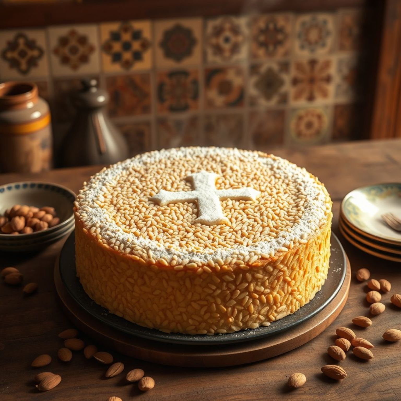 Tarta de Santiago receta fácil - bizcocho de almendra gallego tradicional con cruz de Santiago azúcar glas