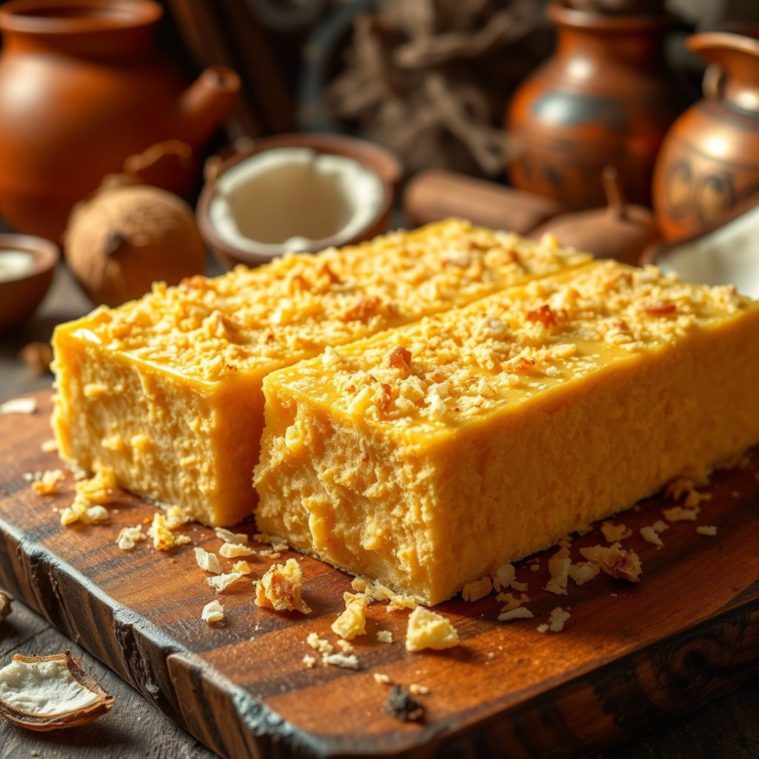 Cocada mexicana tradicional con coco rallado y piloncillo - receta fácil casera