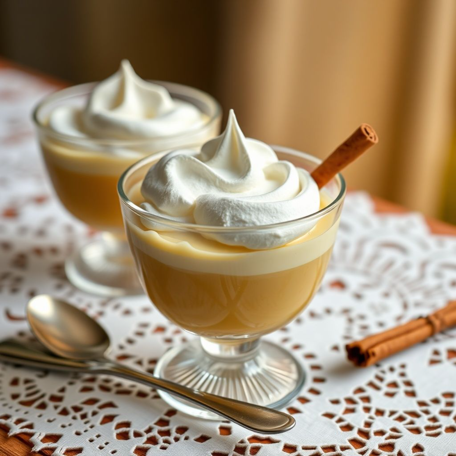 Suspiro limeño postre peruano con manjar cremoso y merengue en copa de cristal elegante