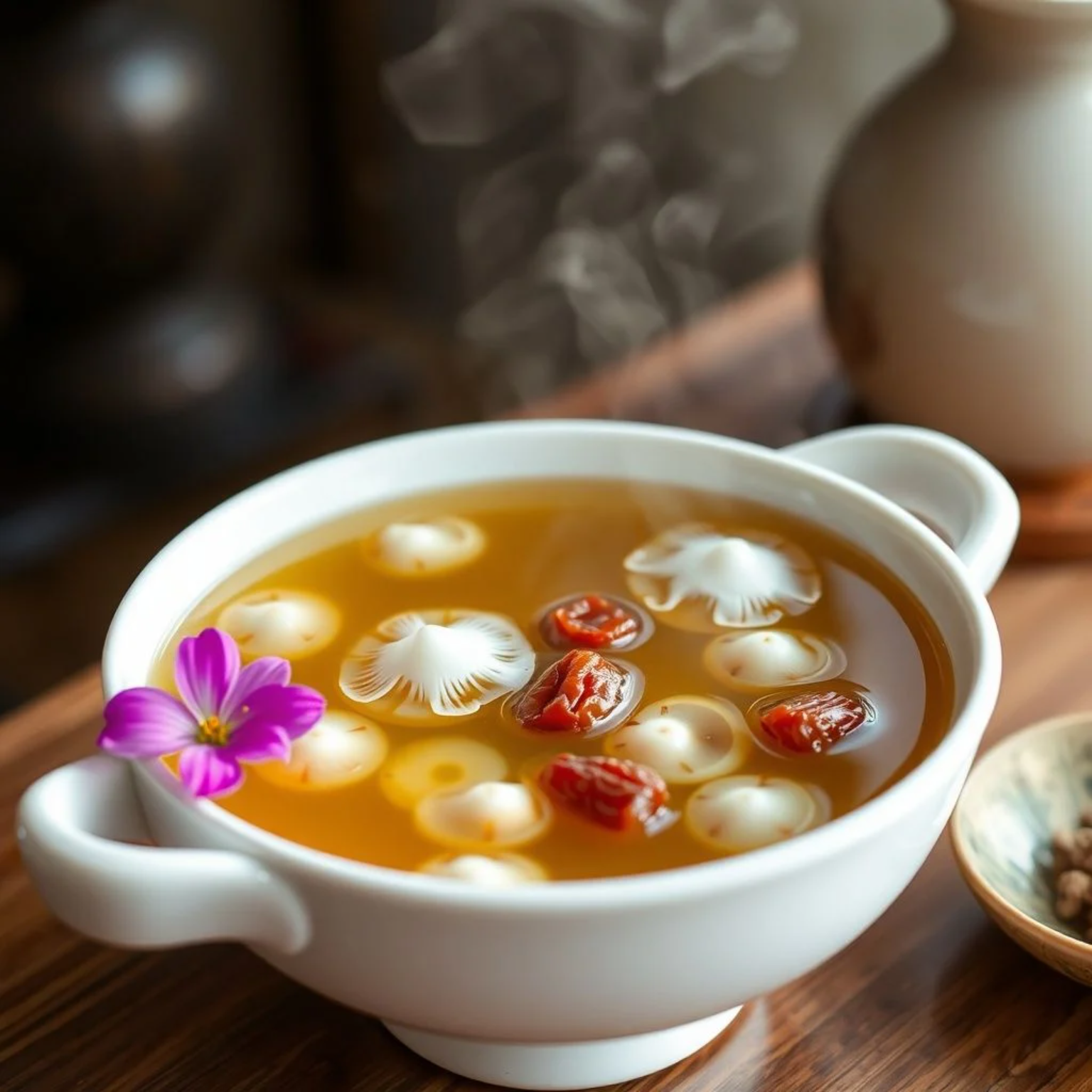 White Fungus Soup receta china sopa dulce hongo blanco tremella fuciformis bowl