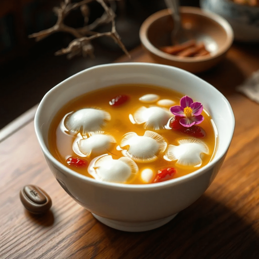White Fungus Soup - Sopa Dulce China de Hongo Blanco Tradicional