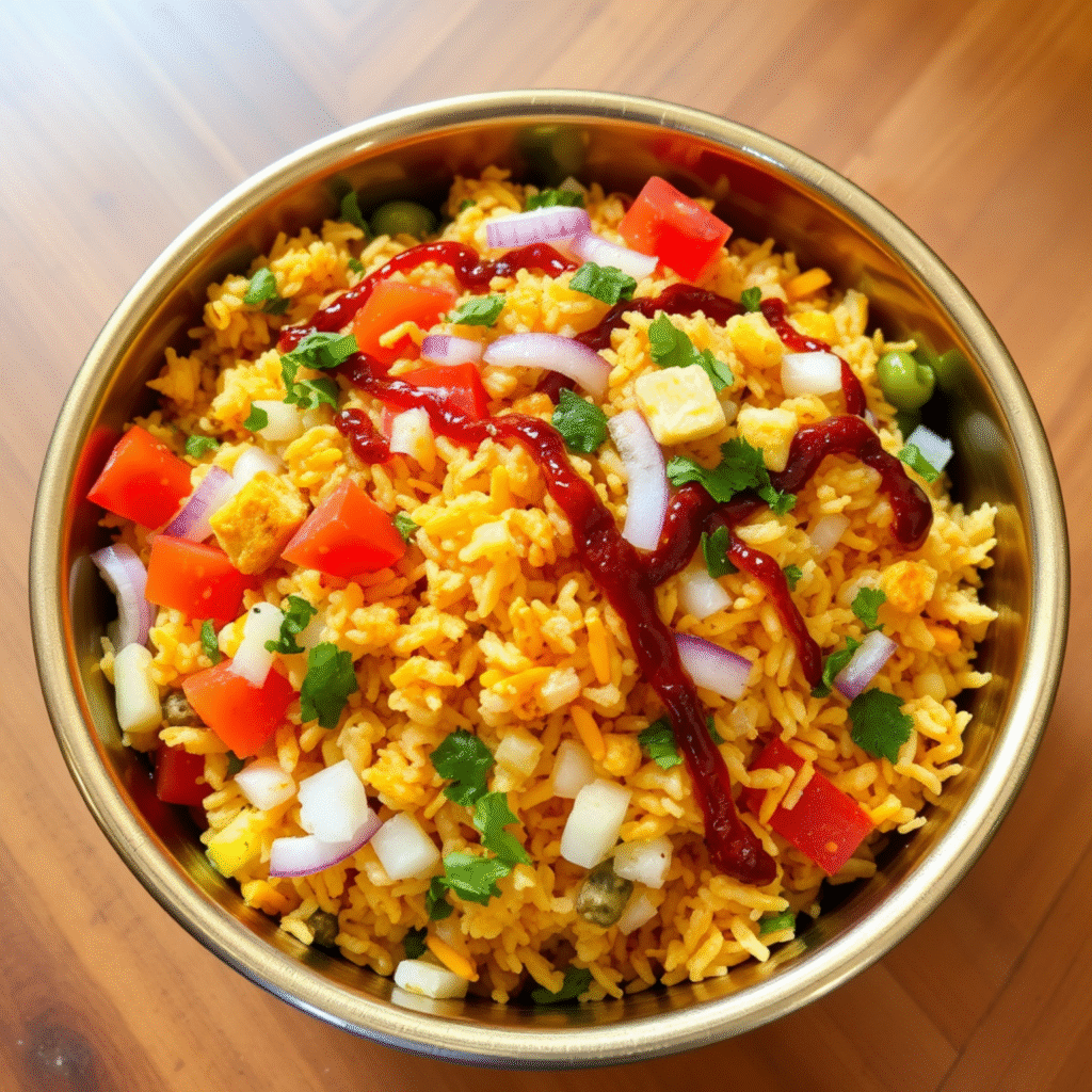 Bhel Puri Casero - Receta Fácil y Económica de Mumbai en 15 Minutos