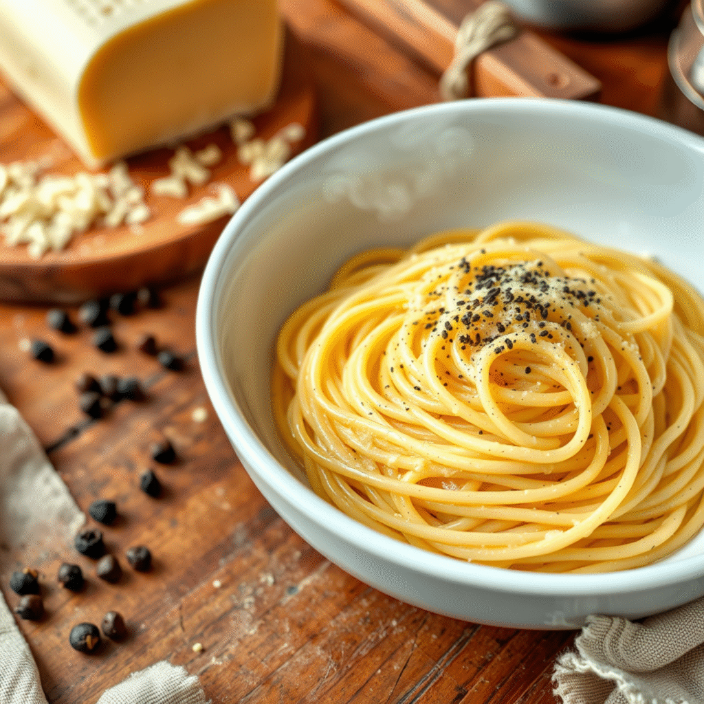 Cacio e Pepe Casero - Receta Romana Auténtica en 10 Minutos con 3 Ingredientes Cacio e Pepe receta fácil en 10 minutos - auténtica pasta romana con pecorino romano y pimienta negra
