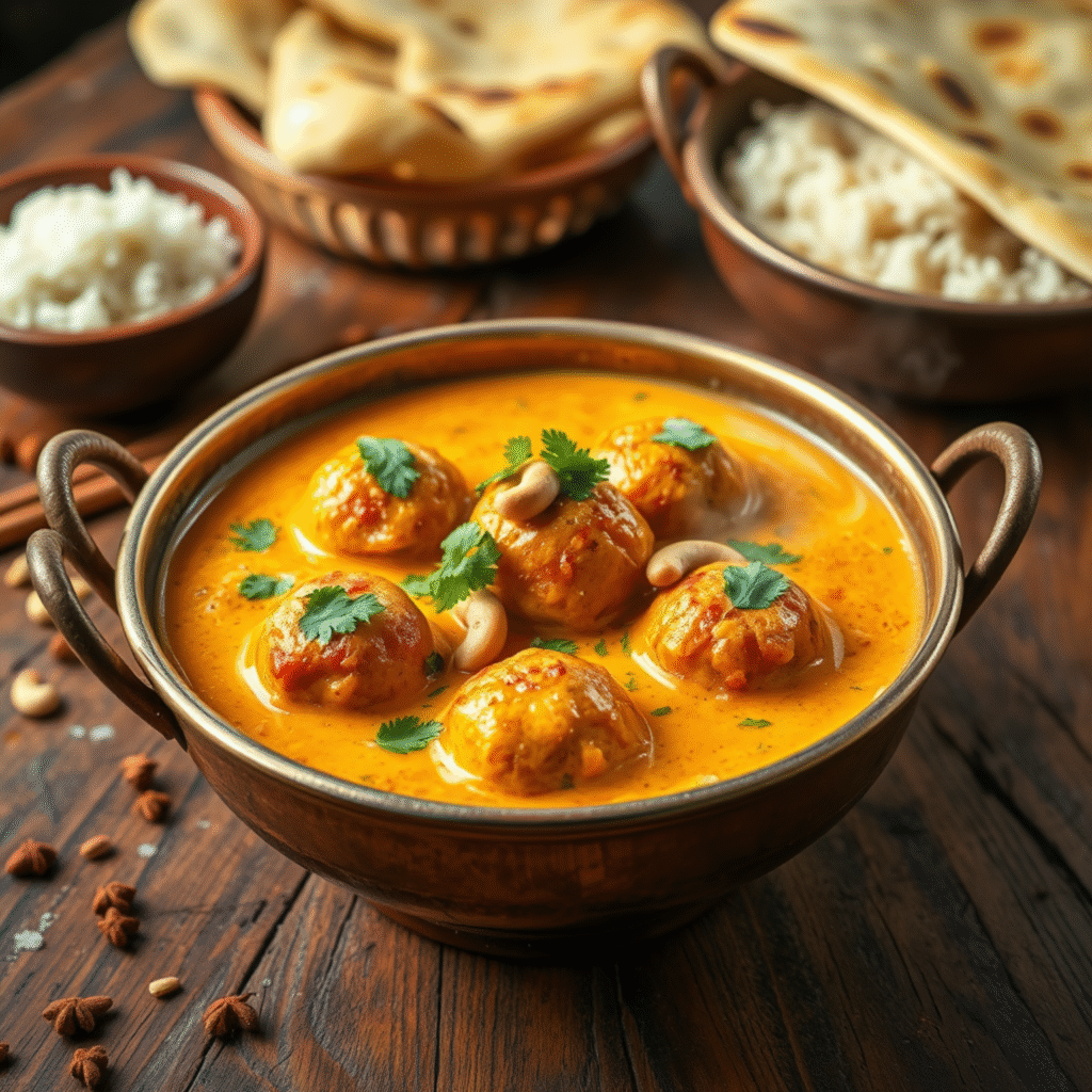 Malai Kofta Casero - Receta Auténtica India en 30 Minutos 2 Malai kofta receta facil - bolas doradas de paneer en salsa cremosa servidas en bowl tradicional