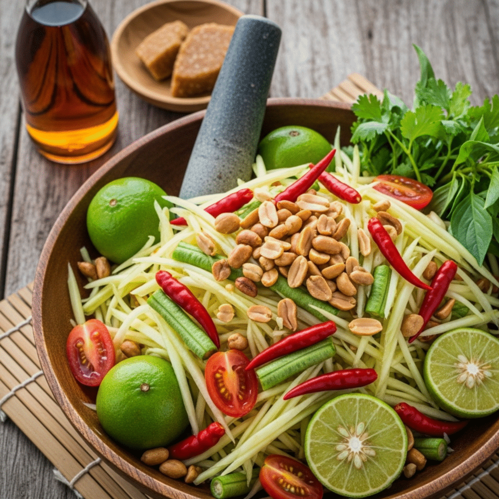 Receta Auténtica Som Tam Tailandés - Ensalada de Papaya Tradicional (2)